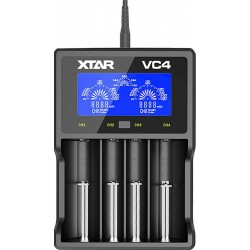 XTAR 4-Schacht USB-Ladegerät, LC-Display für Li-Ion & NiMH Akkus VC4 4 Port